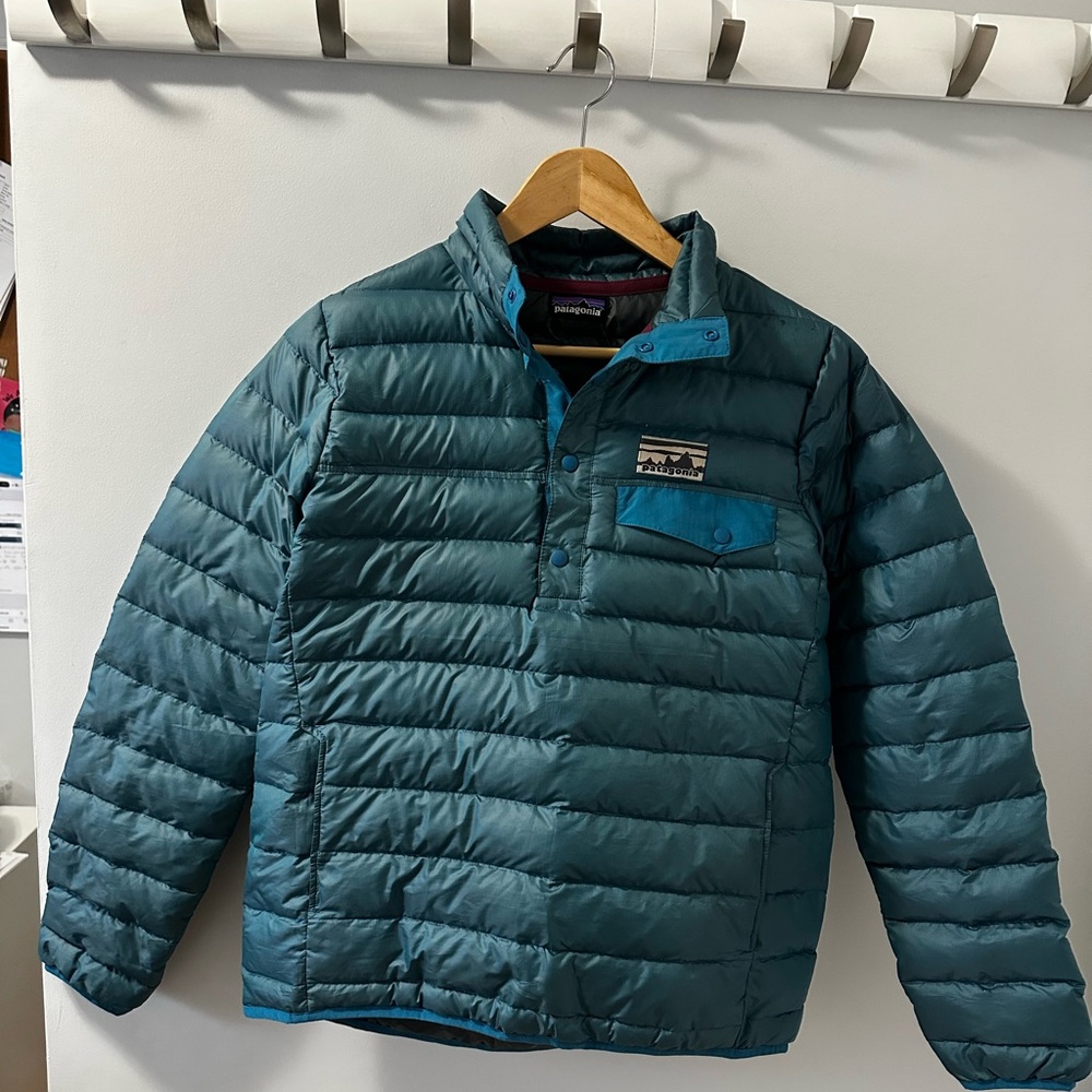Patagonia Teal Quilted Pullover Puffer Jacket - Picture 2 of 4